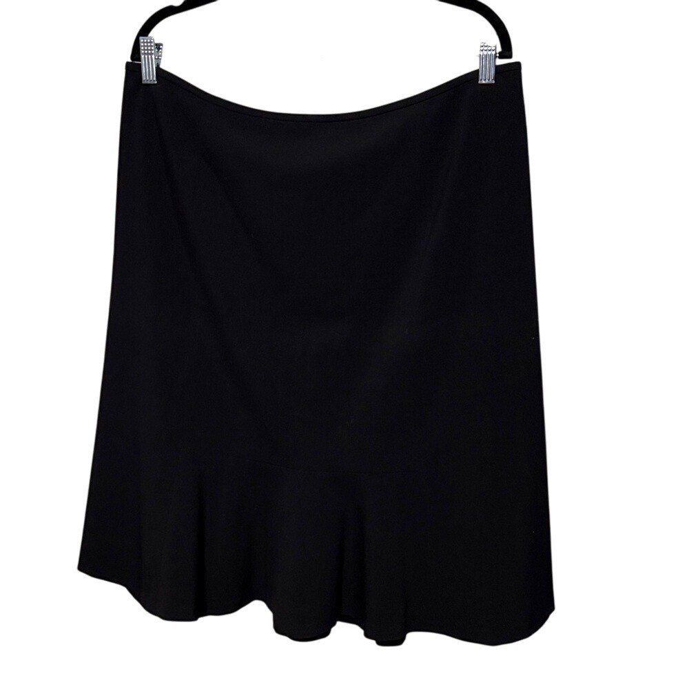 Nine West Black Flared Hem Skirt Women's Size 14‎ Career Office